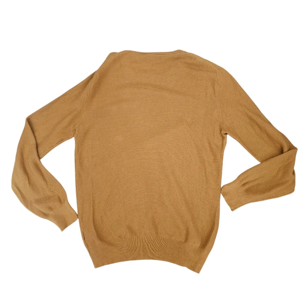 J.Crew Sweater Womens Small Mustard‎ 100% Cotton Long Sleeve Preppy Career